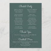 Programme de mariage sur l'île de la plage de feui (Dos)