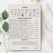 Programme de mariage sur papier journal nostalgiqu