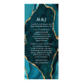 Programme de mariage Teal, Marble & Agate dorée (Devant)