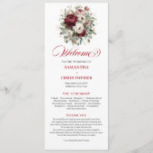 Programme de mariage tendance blush, burgundy et v (Devant)