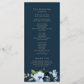 programme de mariage tendance marine bleu et or (Dos)
