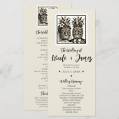Programme de mariage Tiki Ananas Bride & Groom Alo (Devant / Derrière)