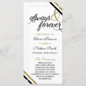 Programme de mariage, Toujours & Forever, Faux Gol (Devant / Derrière)