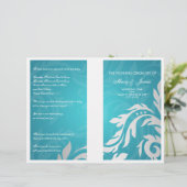 Programme de mariage Tourbillonnant Flourish Aqua (Debout devant)