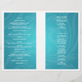 Programme de mariage Tourbillonnant Flourish Aqua (Dos)