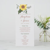 Programme de mariage tournesol (Debout devant)