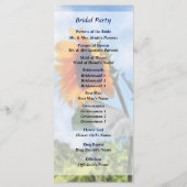 Programme de mariage Tournesol contre le ciel (Dos)