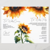 Programme de mariage Tournesol Plié - Vintage (Dos)