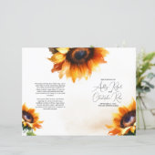 Programme de mariage Tournesol Plié - Vintage (Debout devant)