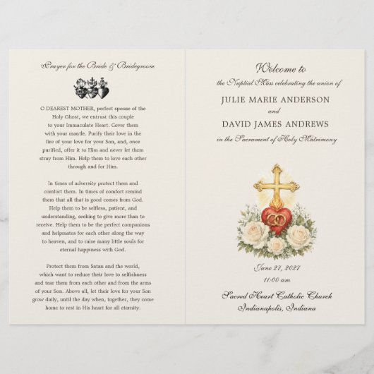 Programme de mariage traditionnel catholique du Sa (Devant)