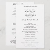 Programme de mariage traditionnel élégant (Devant / Derrière)