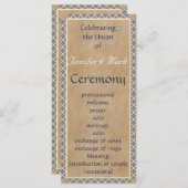 Programme de mariage traditionnel et carte de fête (Devant / Derrière)