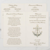 Programme de mariage traditionnel latin au monogra (Devant / Derrière)