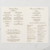 Programme de mariage traditionnel latin au monogra (Dos)