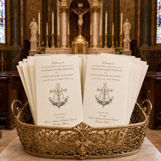 Programme de mariage traditionnel latin au monogra