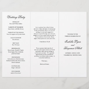Programme de mariage traditionnel noir et blanc