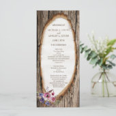 Programme de mariage Tranche d'arbre avec fleurs (Debout devant)