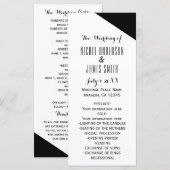 Programme de mariage triangulaire élégant noir et  (Devant / Derrière)