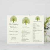 Programme de mariage TriFold Swirl Olive (Debout devant)
