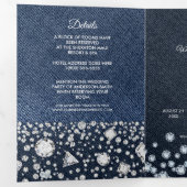 Programme de mariage trifolié Glam Bleu Denim & Di (Intérieur en premier)