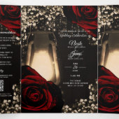 Programme de mariage trifolié Lanterne rustique Ro (Intérieur au milieu)