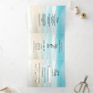 Programme de mariage trifolié rustique côtier de p