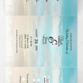 Programme de mariage trifolié rustique côtier de p (Intérieur au milieu)