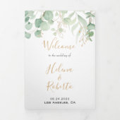 Programme de mariage triplé classique Eucalyptus G (Page de couverture)