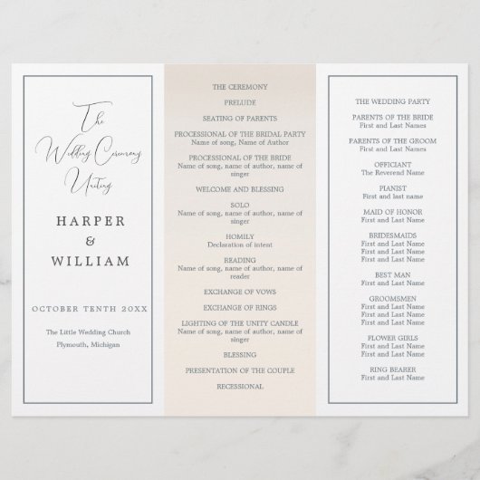 Programme de mariage triplé côtier (Devant)