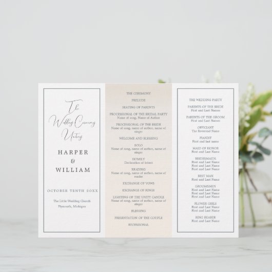 Programme de mariage triplé côtier (Debout devant)