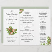 programme de mariage triplé de pommes aquarelles (Devant / Derrière)