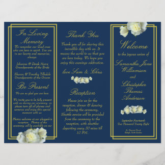 Programme de mariage triplé du Rose de script en o