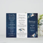 Programme de mariage triplé Rose bleu de la Marine (Debout devant)