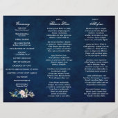 Programme de mariage triplé Rose bleu de la Marine (Dos)