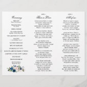 Programme de mariage triplé Rose bleu de la Marine (Dos)