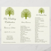 Programme de mariage triptyque à l'arbre à vrille (Devant)