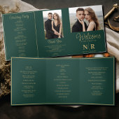 Programme de mariage triptyque à monogramme de mar
