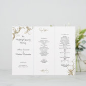 Programme de mariage triptyque à motif doré blanc (Debout devant)