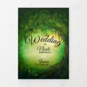 Programme de mariage triptyque Enchanted Forest Wo (Page de couverture)