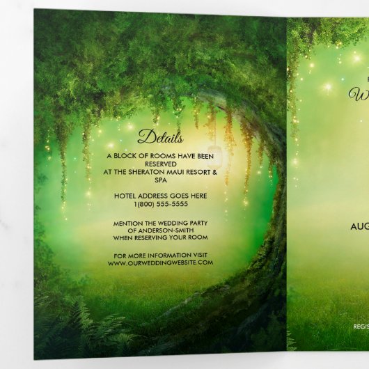 Programme de mariage triptyque Enchanted Forest Wo (Intérieur en premier)