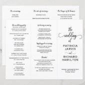 Programme de mariage triptyque minimaliste élégant (Devant / Derrière)