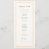 Programme de mariage tropical avec monogramme de p (Dos)