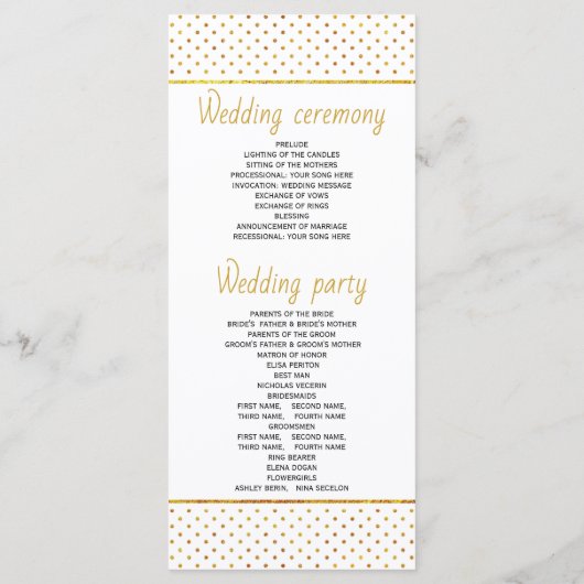 Programme de mariage tropical feuille rose et or (Dos)