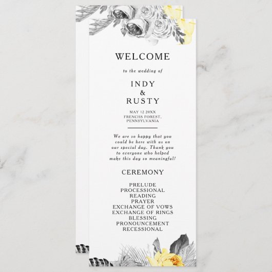 Programme de mariage tropical moderne (Devant / Derrière)