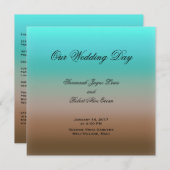 Programme de mariage tropical turquoise à Brown (Devant / Derrière)