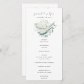 Programme de mariage turquoise de poissons floraux (Devant / Derrière)