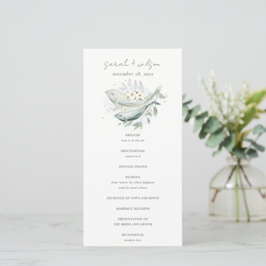 Programme de mariage turquoise de poissons floraux (Debout devant)