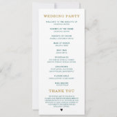 Programme de mariage Turquoise et Modèle d'or (Dos)