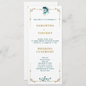 Programme de mariage Turquoise et Modèle d'or (Devant / Derrière)