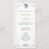 Programme de mariage Turquoise et Modèle d'or (Devant)
